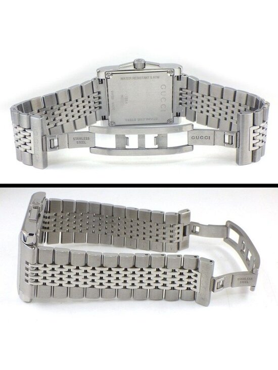 Gucci Watch Timeless Rectangle 138.4 Rectangular Sunray Silver Dial Date SS main image 8